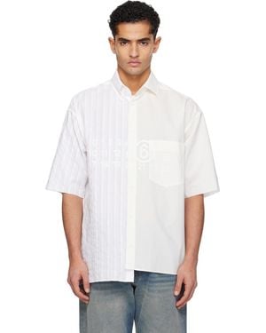 MM6 by Maison Margiela Off- Two-Tone Cotton Poplin Shirt - White