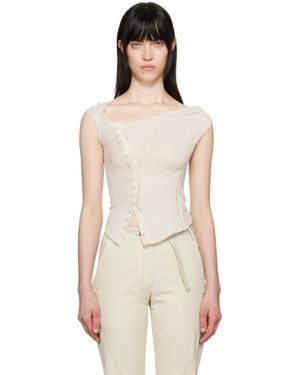 Hyein Seo Ssense Exclusive Cross Stitch Top - White