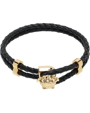 Versace 'La Medusa' Leather Bracelet - Black