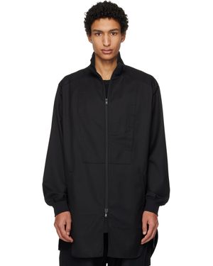 Y-3 ブラック リファインドウール ロング トラックジャケット
