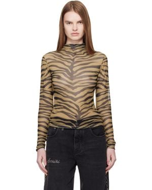 Amiri Tan Zebra Long Sleeve T-Shirt - Black