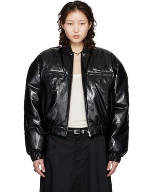 Lu'u Dan Riot Faux-Leather Bomber Jacket - Black