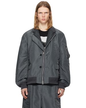 Sacai Nylon Twill Bomber Jacket - Grey