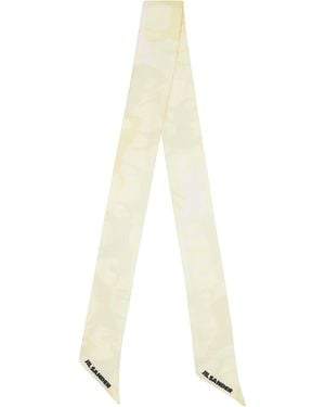 Jil Sander Off- Printed Silk Scarf - White