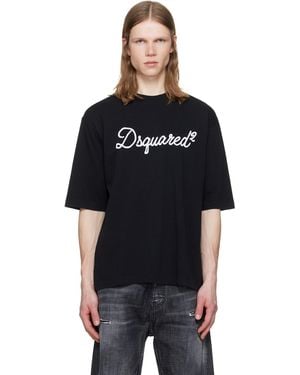DSquared² Embroidered Loose Fit T-Shirt - Black