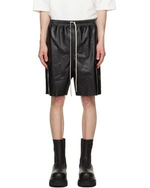 Rick Owens Tower Boxers Leather Shorts - Black