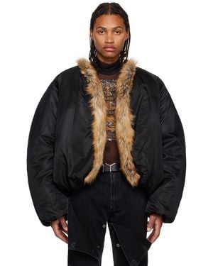 Y. Project Shawl Faux-fur Jacket - Black