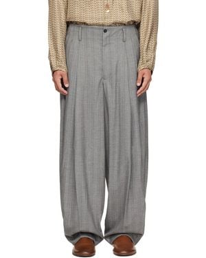 Hed Mayner Striped Pants - Gray