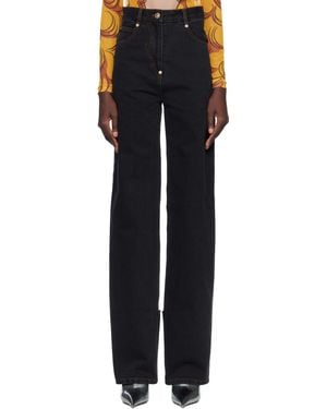 Pushbutton Back Panty Jeans - Black