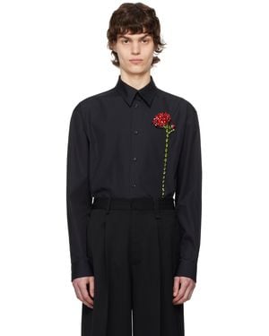 Simone Rocha Floral Appliqué Shirt - Black