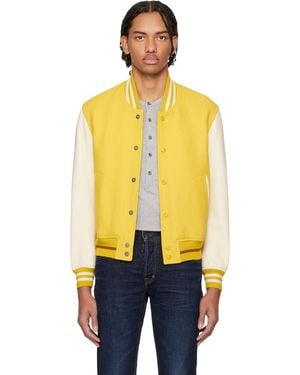 Tom Ford Double Face 3D Varsity Bomber Jacket - Orange