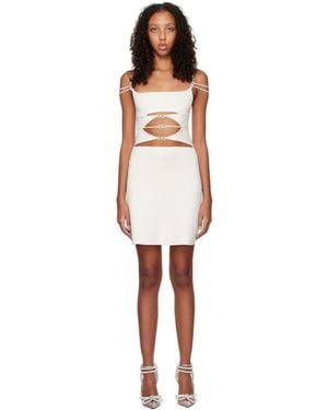 Mach & Mach Off-white Matilde Minidress - Black