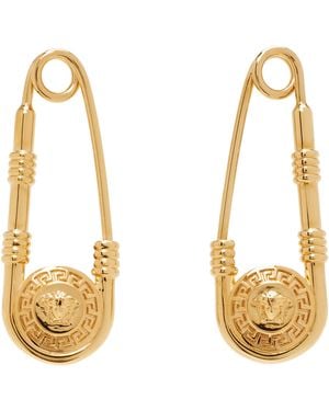 Versace Safety Pin Earrings - Metallic