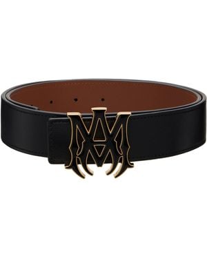 Amiri 'Ma' 4Cm Enamel Reversible Belt - Brown