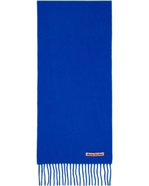 Acne Studios Skinny Fringe Wool Scarf - Blue