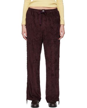 Needles Burgundy Fringe String Lounge Trousers - Red
