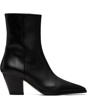 Aeyde Hedvig Cowboy Ankle Boots - Black