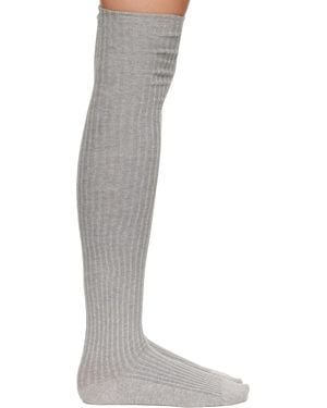 Baserange Chaussettes Cuissardes Grises