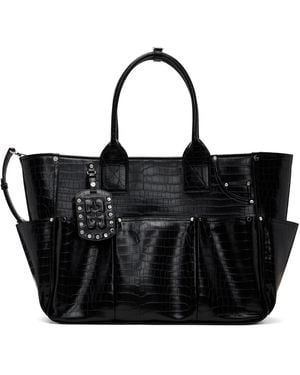 Ganni Croco Posy Tote - Black