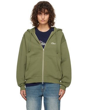Dime Cursive Zip Hoodie - Green
