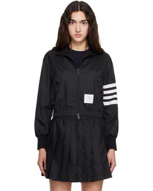 Thom Browne Zip-Up Ripstop Track Jacket - Black
