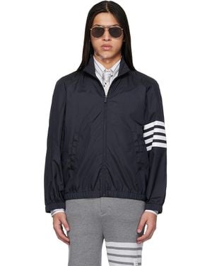 Thom Browne Shiny Ripstop Raglan-Bar Track Jacket - Black