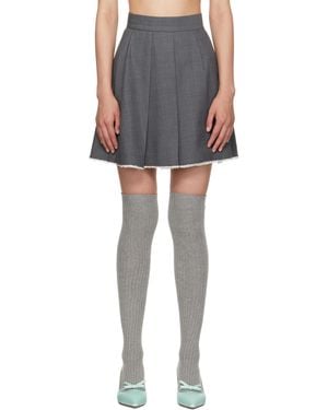 ShuShu/Tong Ssense Exclusive Pleated Raw Hem Miniskirt - Black