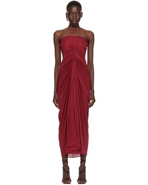 Rick Owens Burgundy Radiance Bustier Midi Dress - Red