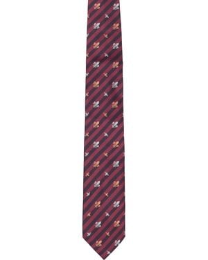 Vivienne Westwood Burgundy & Silk Tie - Black