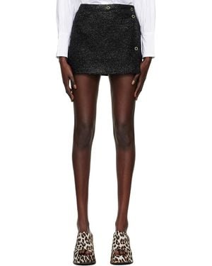 Ganni Black Sparkle Miniskirt