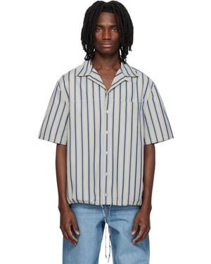 Marni Striped Drawstring Hem Cotton Shirt - Multicolour