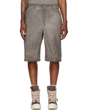 Rick Owens Tower Work Denim Shorts - Grey