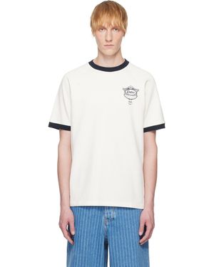 Drole de Monsieur オフホワイト 'Le T-Shirt Piqué Drôle' Tシャツ