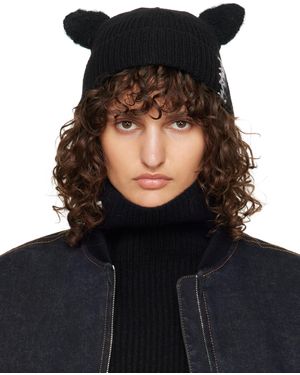 Marni ブラック Ears ウール＆モヘア ビーニー
