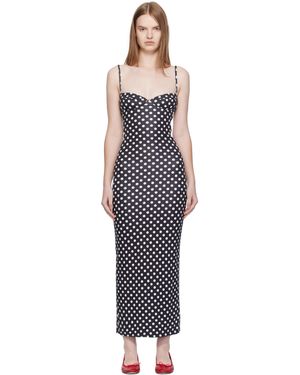 Miaou Robe Midi Florence Noir Et Blanc