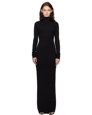 ÉTERNE Long Sleeve Turtleneck Maxi Dress - Black