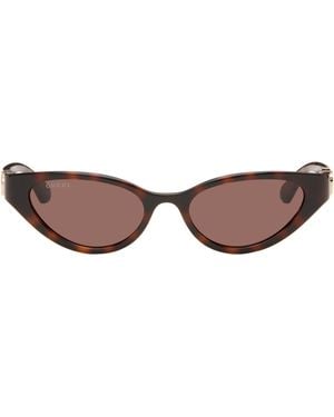 Gucci Lunettes De Soleil Œil-De-Chat Brunes - Marron