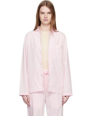 Tekla Poplin Long-Sleeved Pyjama Shirt - Pink