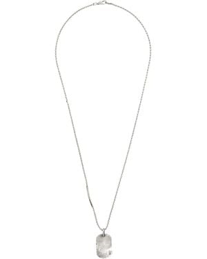 Title Of Work Distressed Dog Tag Necklace - Metallic