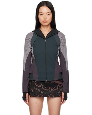 Hyein Seo Blouson Coupe-Vent Mauve À Panneaux - Noir