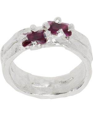 The Ouze Fused Ruby Claw Ring - Metallic