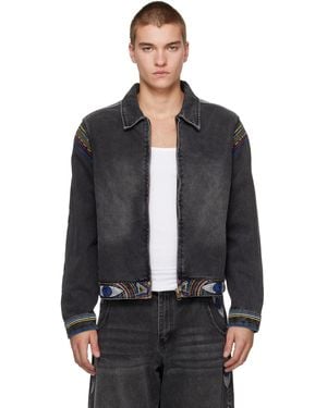 Kidsuper 'Eye' Embroidery Denim Jacket - Black