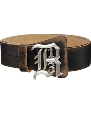 R13 Logo Buckle Belt - Black
