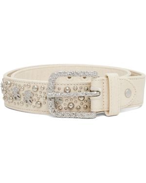 Veneda Carter Off- Waxed Teddy Studded Belt - Natural