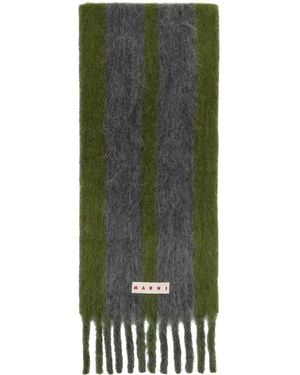 Marni Striped Alpaca Scarf - Green