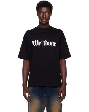 we11done Gothic Logo T-Shirt - Black