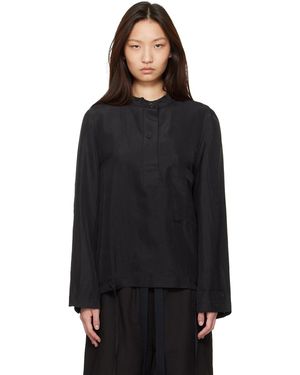 Studio Nicholson Chemise Baye Noire En Sergé