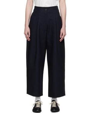Studio Nicholson ネイビー Fellini トラウザーズ - ブラック