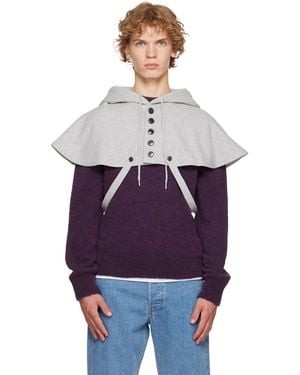 Dries Van Noten Cape Hoodie - Purple