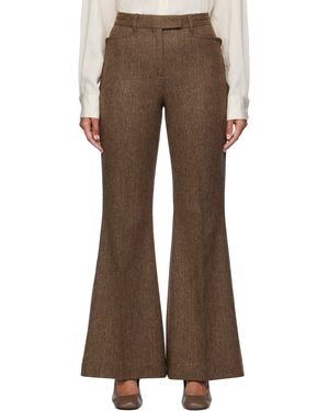 REMAIN Birger Christensen ブラウン ヘリンボーン フレアパンツ